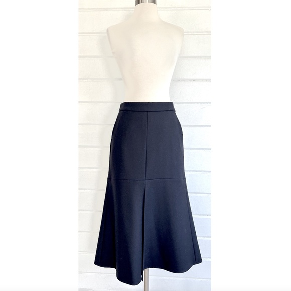 TIBI Wool Blend Fit & Flare Midi Skirt with Front Slit - 4 - Picture 1 of 10